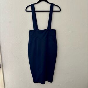 Bettie Page Navy Blue Suspender Skirt